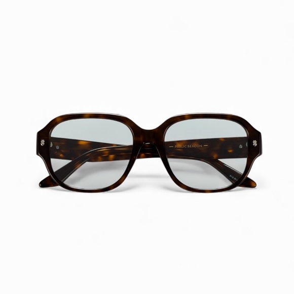 ??PUBLIC BEACON Transparent Lenses Blue-Gray Tint Tortoise Acetate Frame UNISEX main image 7